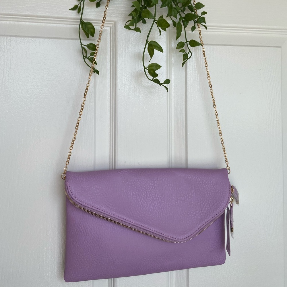 Body chain lavender envelope clutch